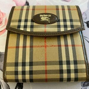 Vintage Burberry Nova Check Beige and Brown Plaid Wallet